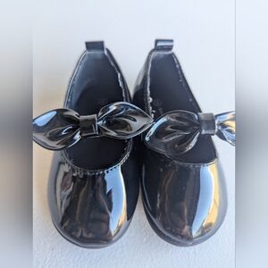 Koala Kids Shiny Black Dress Shoes with Bow